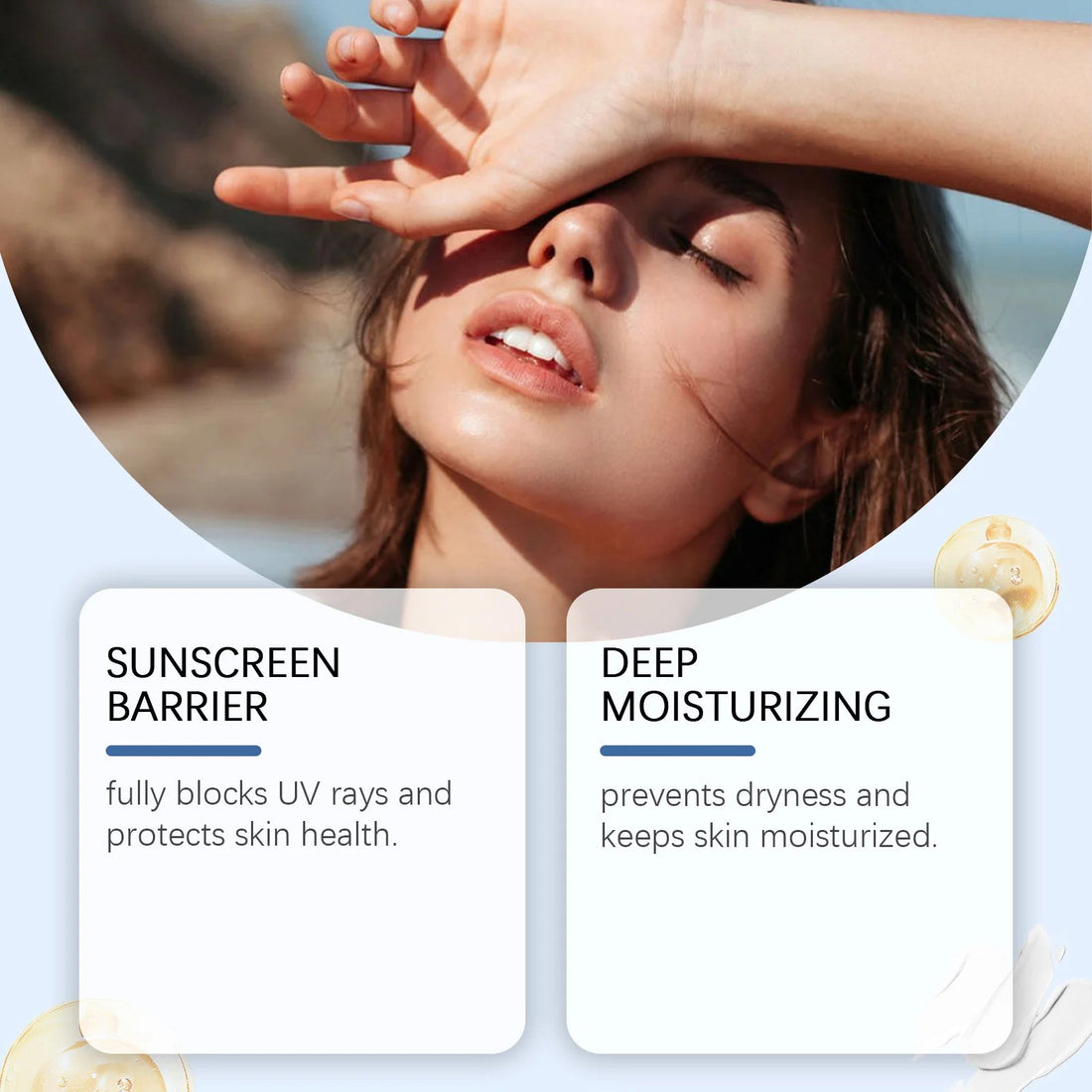 Tallow SPF30 Sunscreen Defense UV Rays Broad Protection Prevent Sunburn Summer Outdoor sports UV Isolation Moisturizing Halalzen