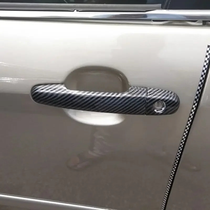 For Toyota VIOS 2002 - 2017 XP40 XP90 XP150 Belta Chrome Carbon Fiber Car Door Handle Cover Trim Car Styling Accessories