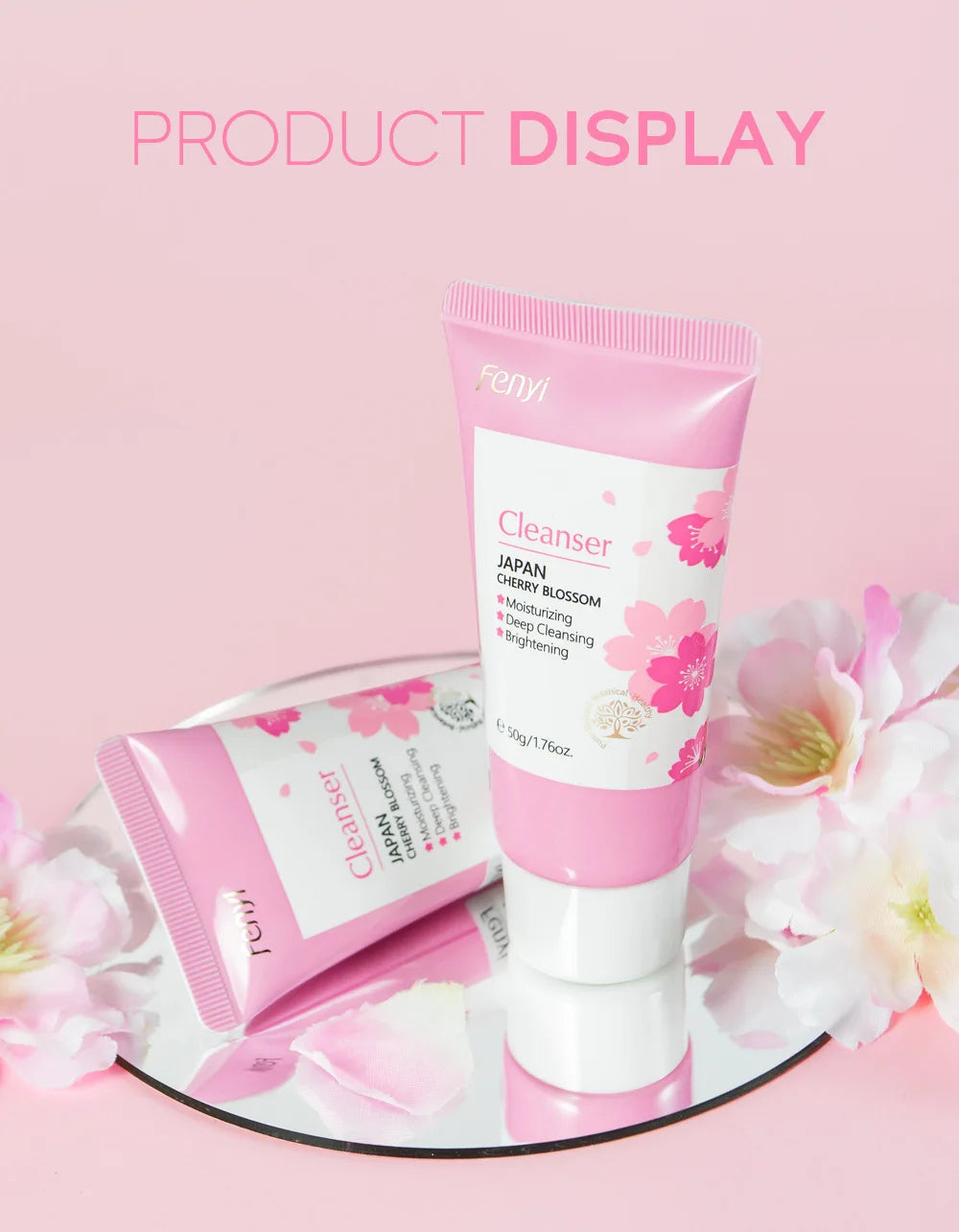 Sakura Gentle Facial Foaming Cleanser Shrink Pores Deep Clean Oil Control Reduce Blackhead Moisturizing Facial Skin Care Halalzen