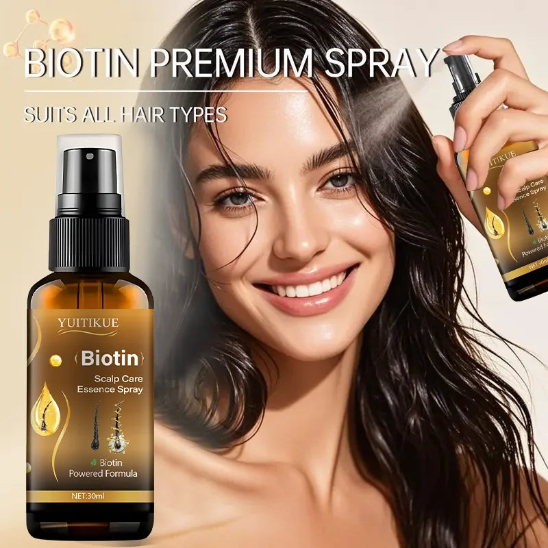 YUITIKUE 30ml Biotin Hair Spray - Biotin Powered Formula for Hydrating And Strengthening Hair Non-Greasy Scalp Care