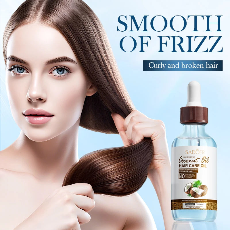 Coconut Oil Hair Oil, Nourishing Hair Conditioner, Improve Dry, Frizzy, Brittle Hair, Leave-In Conditioner