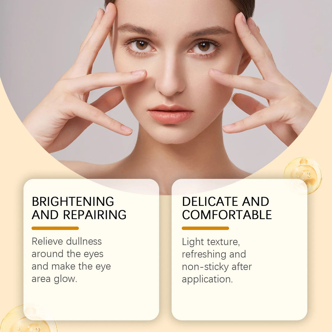 Anti Aging Eye Essence Oil Firming Brightening Reduce Wrinkle Fade Fine Lines Remove Puffiness Hydrating Smooth VC Eye Serum Oil Halalzen