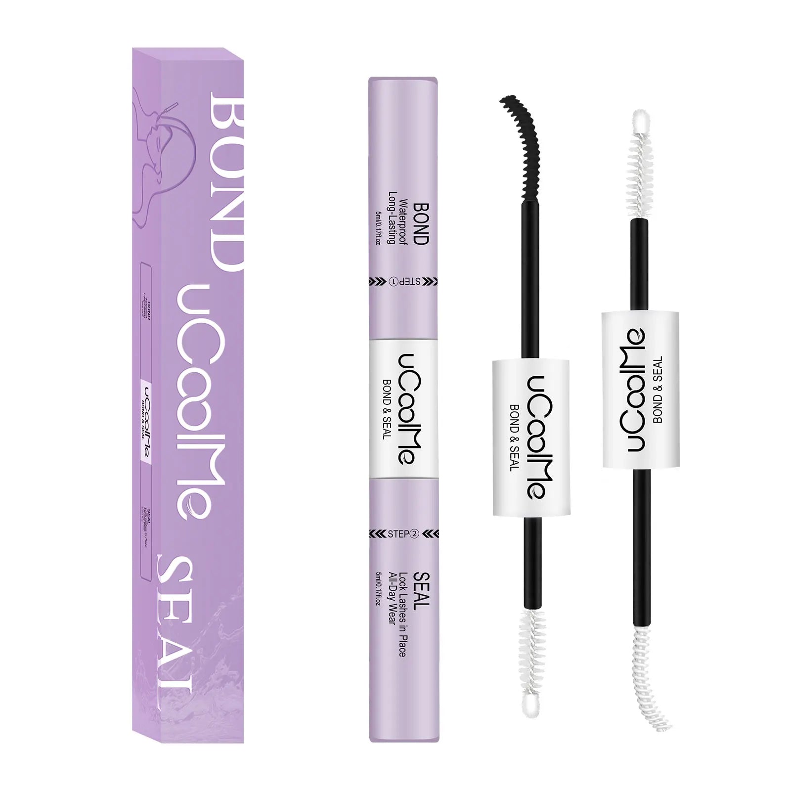 uCoolMe Lash Bond and Seal with Fast Glue Remover Strong Hold 150H Lashes Extension Waterproof and Long Lasting DIY Makeup Tool