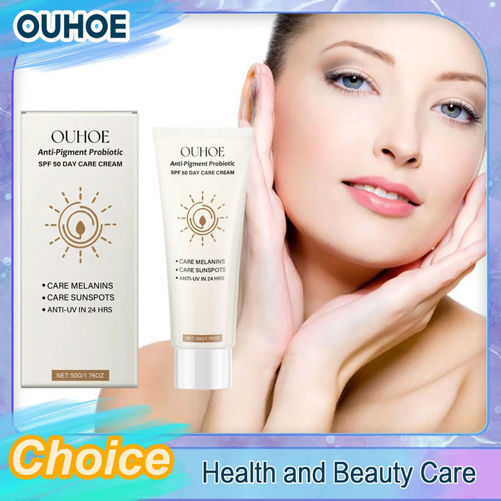 SPF50 Sunscreen Defensing Ultraviolet Reducing Pigmentation Even Tone Waterproof Whitening Anti Sunburn Facial Protective Cream Halalzen