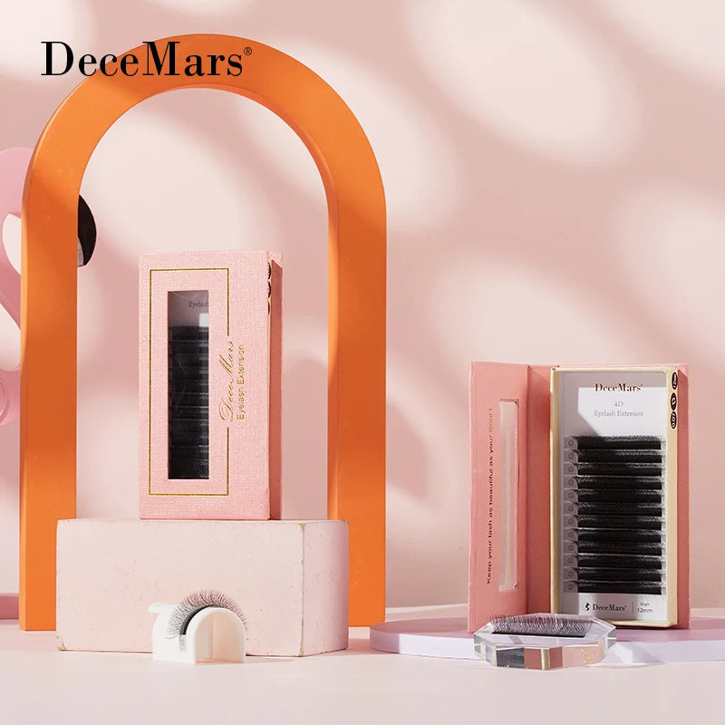 DeceMars 4D - W Shaped Eyelash Extension (12line/Tray) for Makeup Halalzen