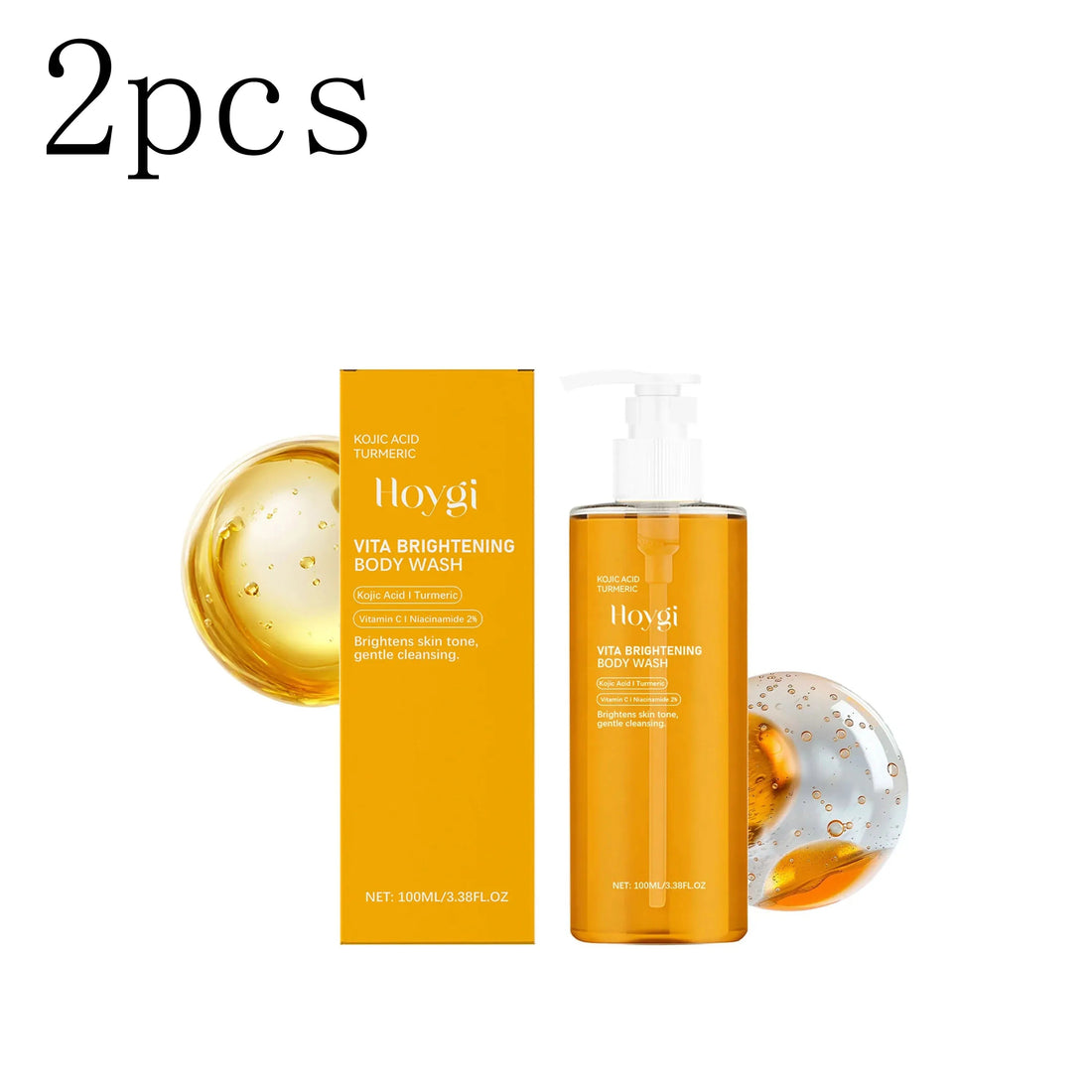 Kojic Acid Turmeric Brightening Body Wash Moisturizing, Cleansing, and Smooth Skin Shower Gel Halalzen