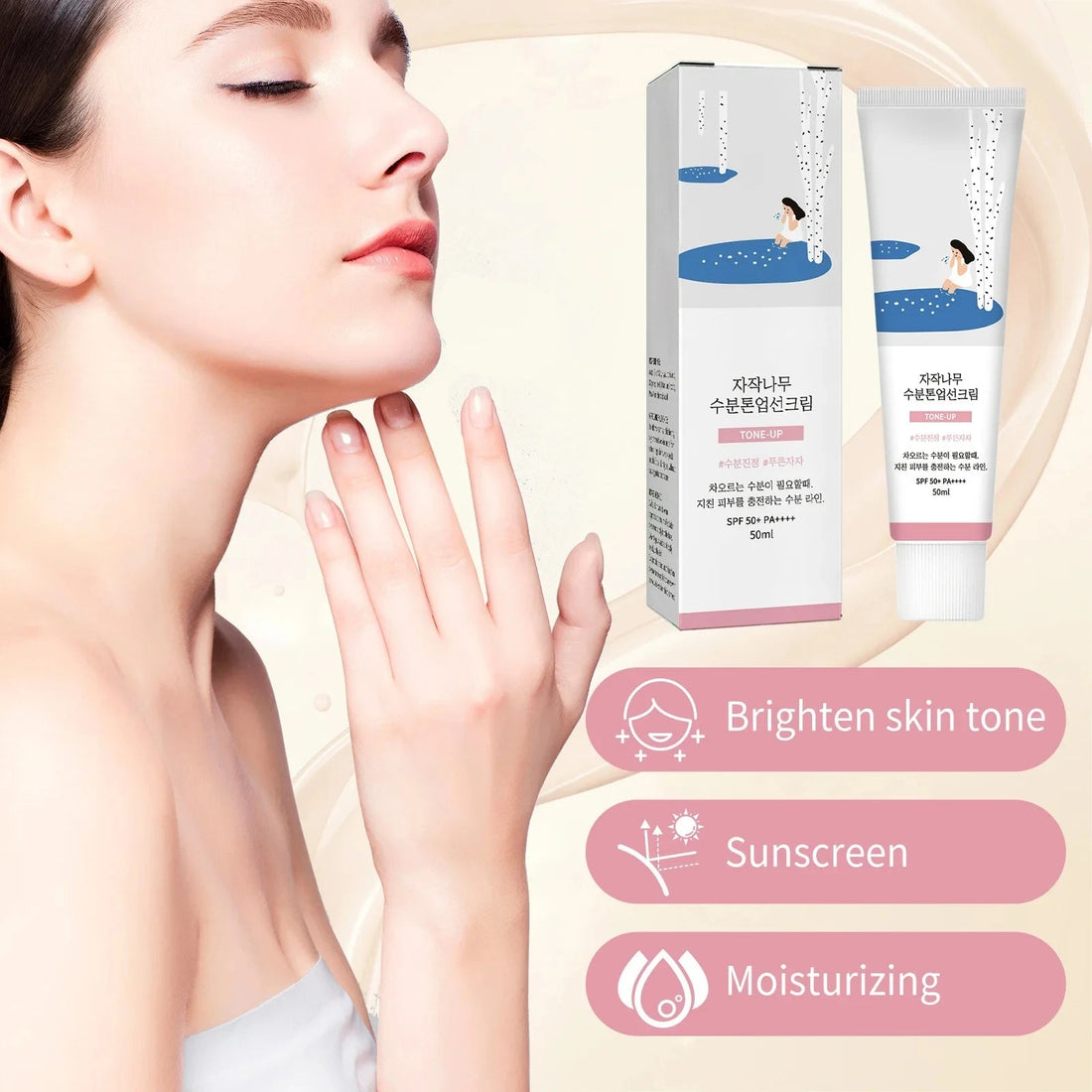 Sunscreen Spf 50+ Pa+++ Uv Protection Isolation Sunblock Refreshing Brightening Hydrating Waterproof Makeup Whit-ening Sun Cream Halalzen