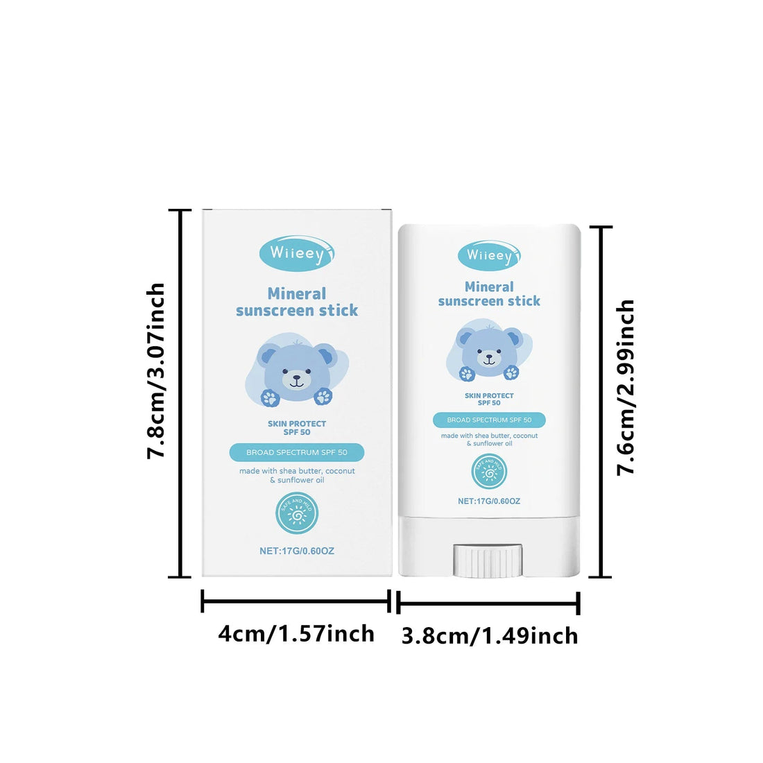 Children's Mild Sunscreen Stick Refreshing Not Irritating SPF 50+ Prevent UVA/UVB Sunburn Moisturize Children Nourish Sunscreen Halalzen