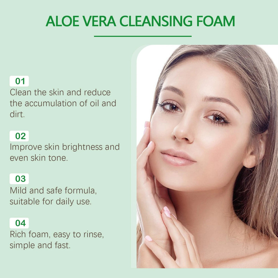 Aloe Cleansing Foam Gently Cleanses The Face Deeply Hydrates Pores Controls Oil Moisturizes And Is Comfortable Without Tightness Halalzen