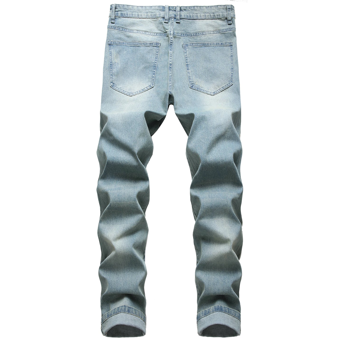 Men's blue casual jeans, casual jeans fashion solid color jeans casual party stretch denim pants LY019
