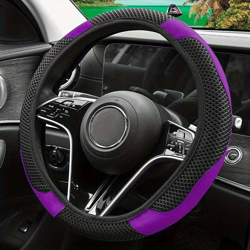 Ice Silk Mesh Steering Wheel Cover Without Inner Ring - Stylish, Breathable & Non-Slip Car Wheel Protector  38cm Fit for Cars