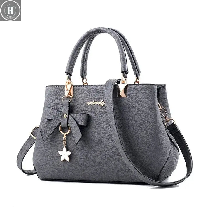 Women Messenger Bags With Flower Pendant Office Ladies Fashion Totes Pure Handbag For Female New Crossbody Shoulder Bags HALALZEN