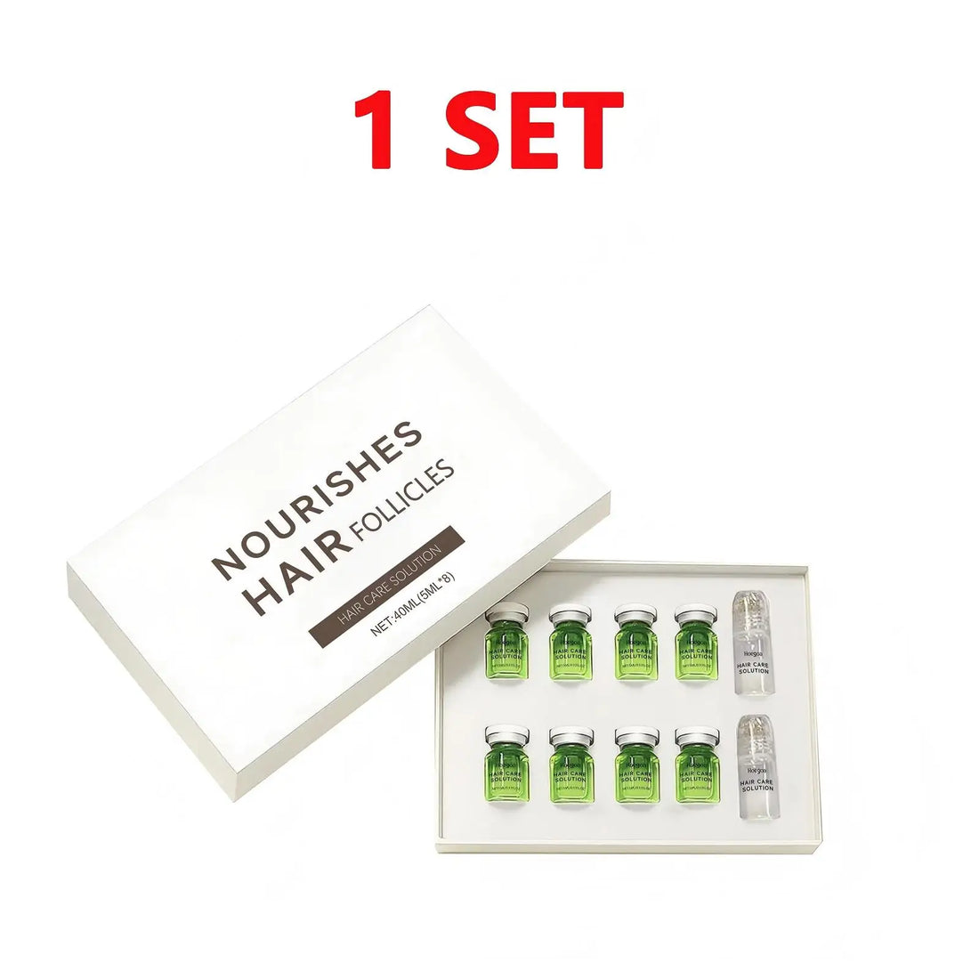 0.25mm Scalp Micro‑Needle Roller Set with 8×5ml Ampoules Nourish Follicles Reduce Loss & Breakage Boost Scalp Density
