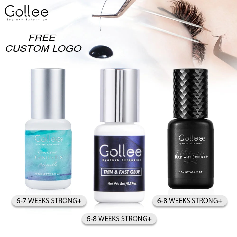Gollee 1-2s Fast Drying Lash Glue Eyelash Extension Waterproof 6-8 Weeks Long Lasting Adhesive Profession Super Glue Makeup Tool
