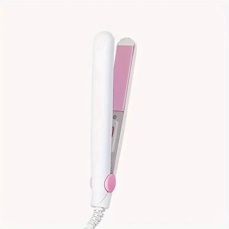Europlug Mini Quick-Heating Hair Straightener—Multi-color plywood，Dual-use for straight and curly hair，Can be styled as bangs Halalzen