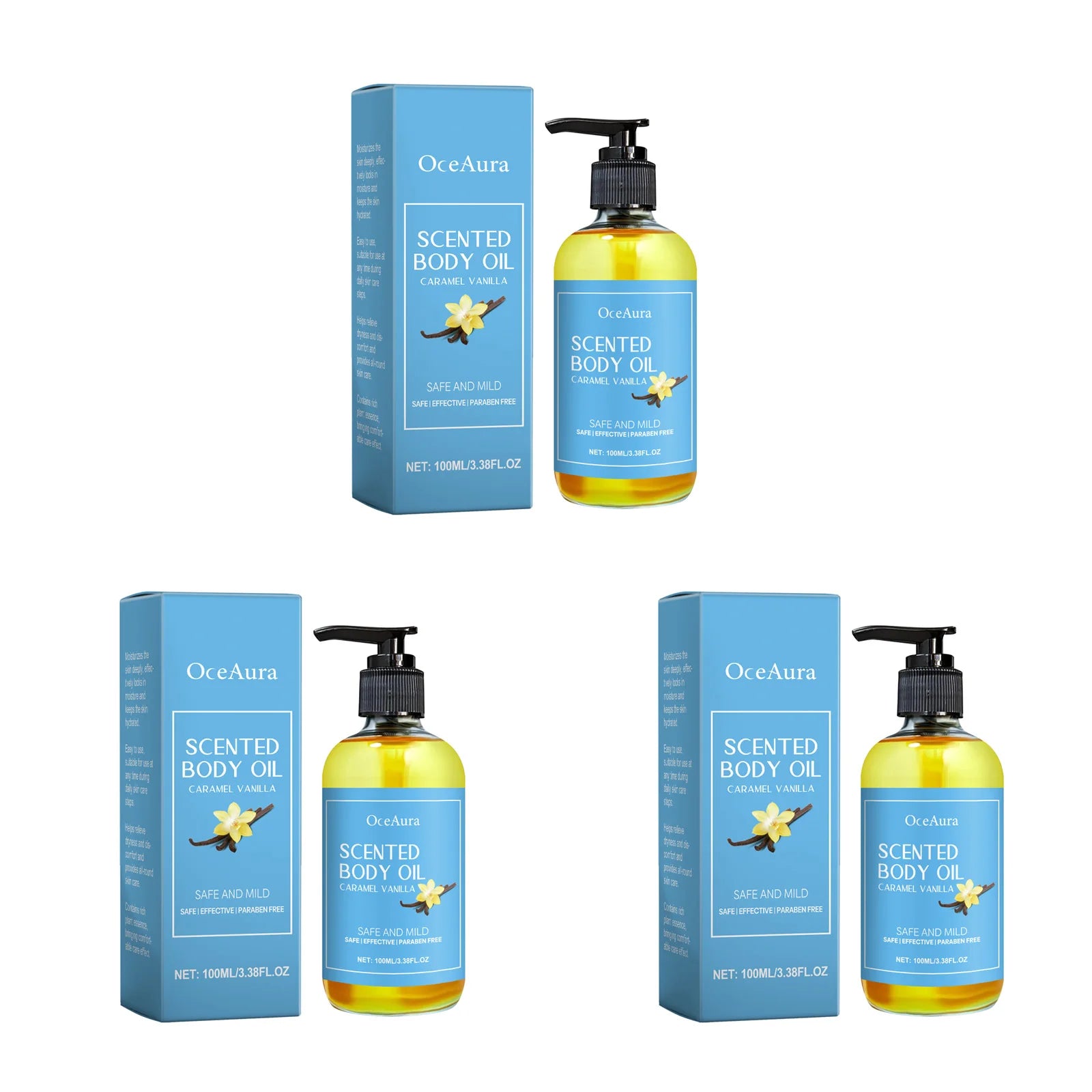 Caramel Vanilla Body Massage Oil Moisturizing Nourishing Smoothing Skin Care Relieve Stress Muscle Relaxing Body SPA Oils