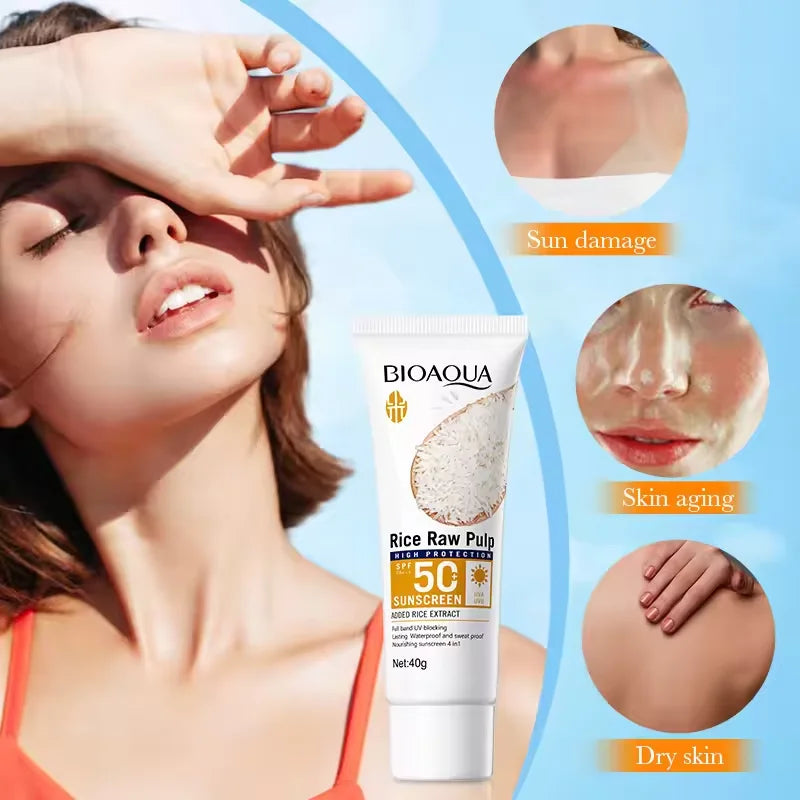 Facial Sunscreen Cream SPF 50+ Body Protector Solar Lotion Long-Lasting Non-Greasy Prevent Sunburn UV Protection Sun Sunblock Halalzen