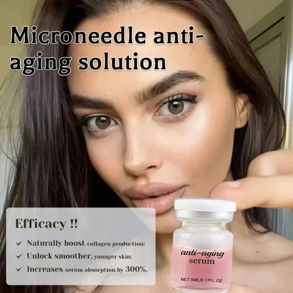 0.2MM Microneedle 2 Tools + 6 Bottles Korean Moisturizing Renewal Set, Firming & Anti-Fine Lines Daily Skin Care Essence