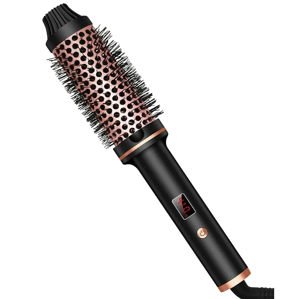 3 In 1 Ionic Hair Curler Straightener Professional Curling Iron Heated Hair Styling Brush Anti-Scald Thermal Brush Curl Wand Halalzen