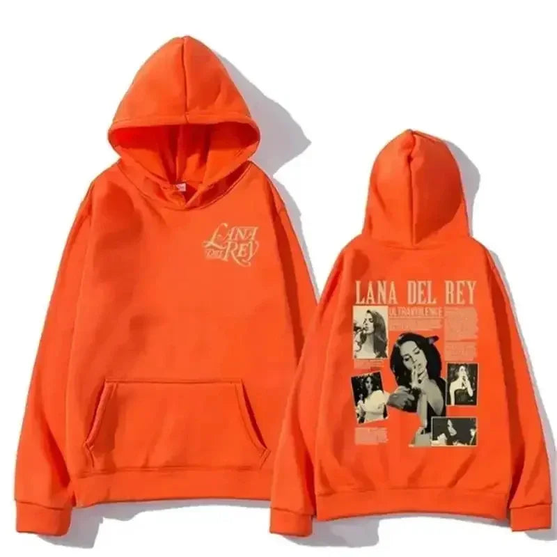 Casual Lana Del Rey Singer Hoodies for Men and Women Harajuku Fashion Long Sleeve Sweatshirt Moleton Graphic Print Streetwear