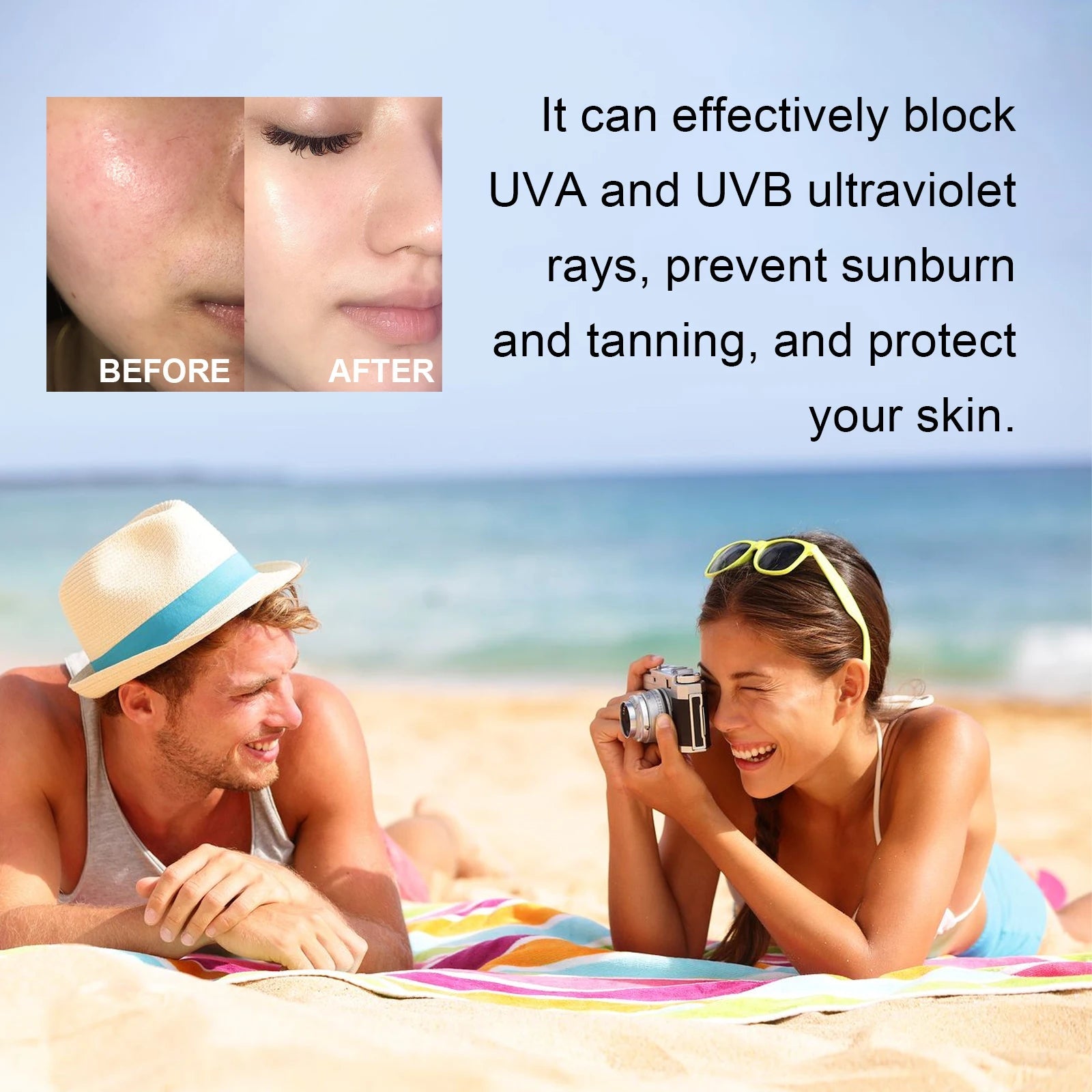 Ouhoe Body and Face Sunscreen Cream SPF 100 Protection UVA UVB Blocker Non Greasy Daily Defense for Summer Outdoor Beach Use 50g Halalzen