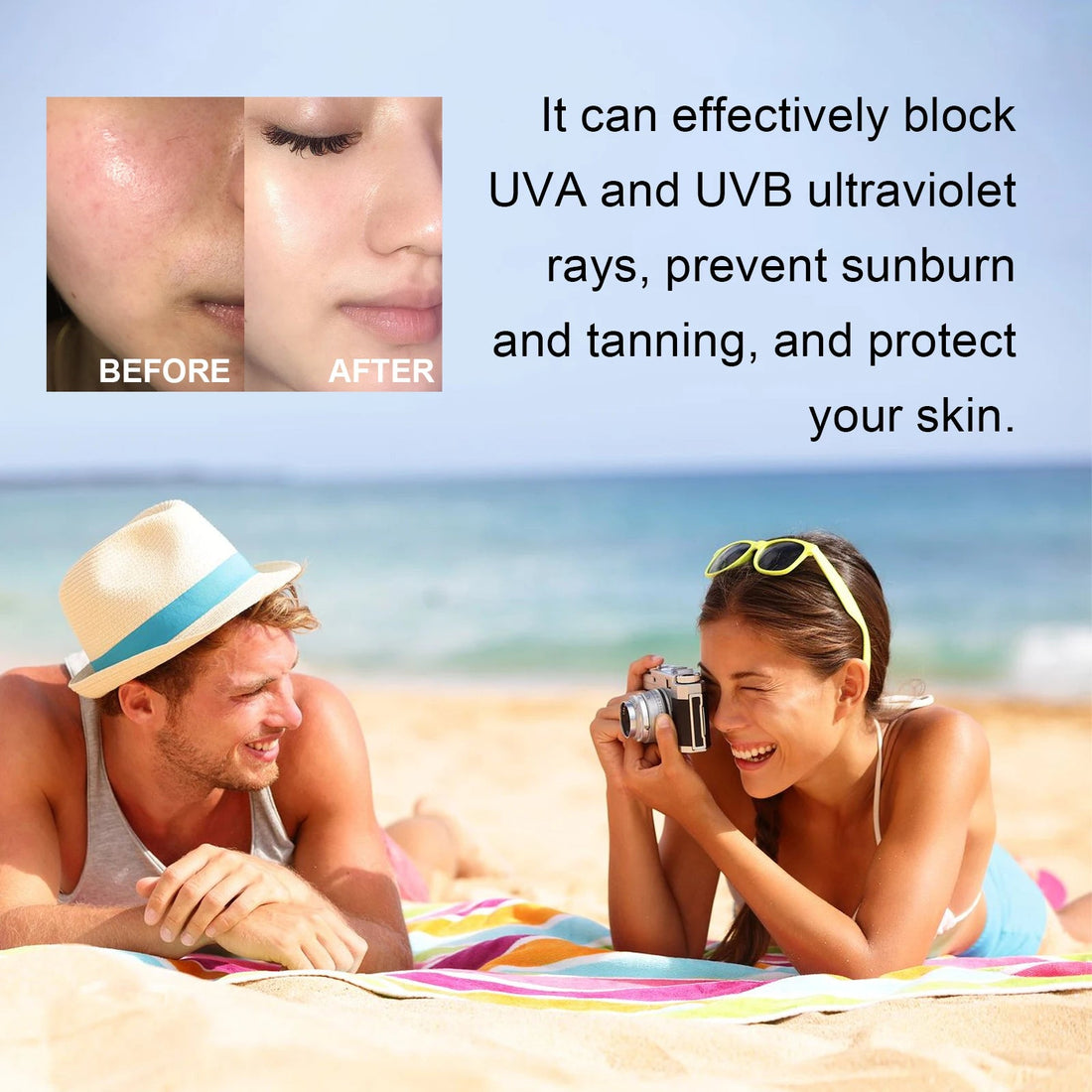 Ouhoe Body and Face Sunscreen Cream SPF 100 Protection UVA UVB Blocker Non Greasy Daily Defense for Summer Outdoor Beach Use 50g Halalzen