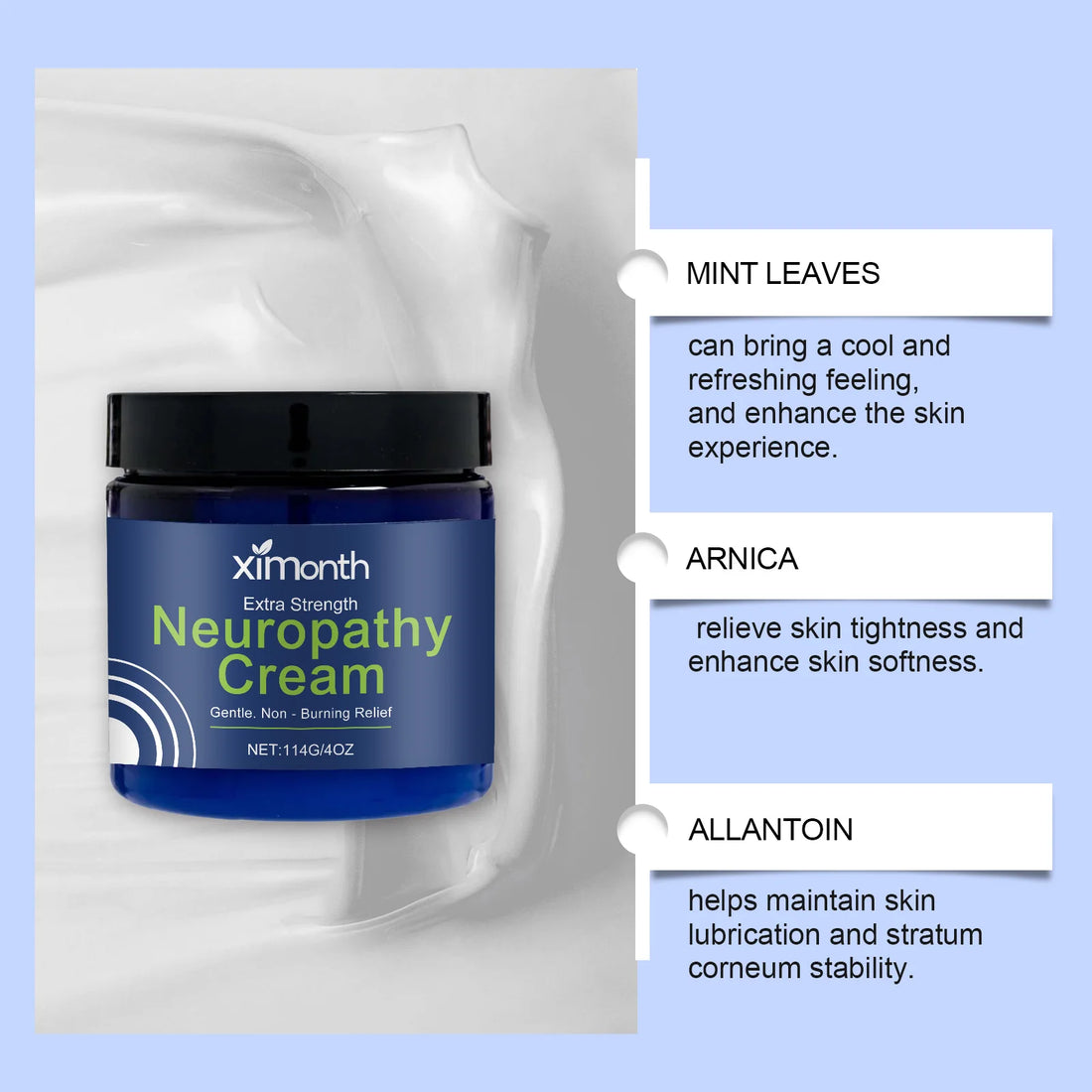 Premium Gentle Body Care Cream, Soothes Skin Discomfort, Deeply Moisturizes Dry Skin, Ideal Daily Application & Gentle Massage