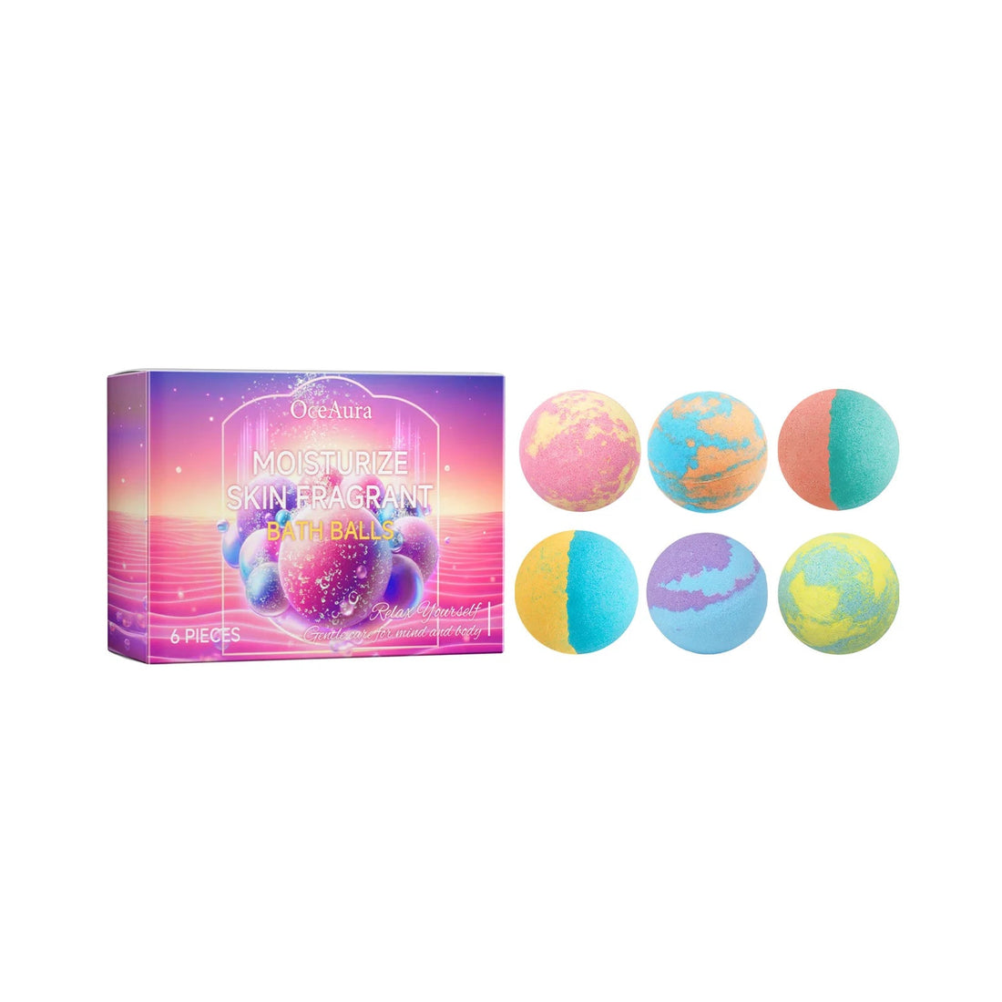 Bath Bomb Lasting Fragrance Aromatherapy Floral Scent Exfoliating Moisture Body Wash Cleansing Spa Salt Ball Bubble Bombs Shower Halalzen