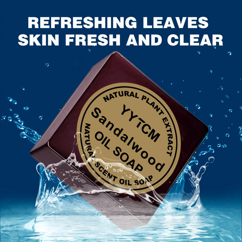 Sandalwood Soap, Men's Fragrance Soap, Long-Lasting Light Fragrance, Bath, Hand-Washing, Face-Washing Soap, Gentle Skin Care, Gift-Giving, Personal Use 65G/Piece Halalzen