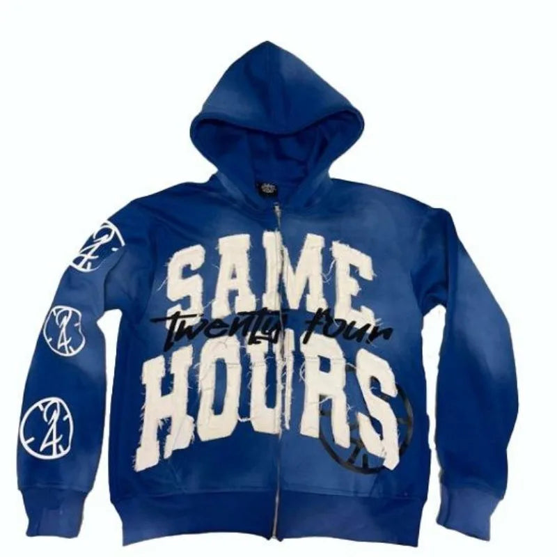 Letter Hoodie for Men Women, Graphic Hoodies for Men Y2k Hoodie Aesthetic Hoodies Sweatshirt Jacket Fall Goth Grunge Blue Hooded