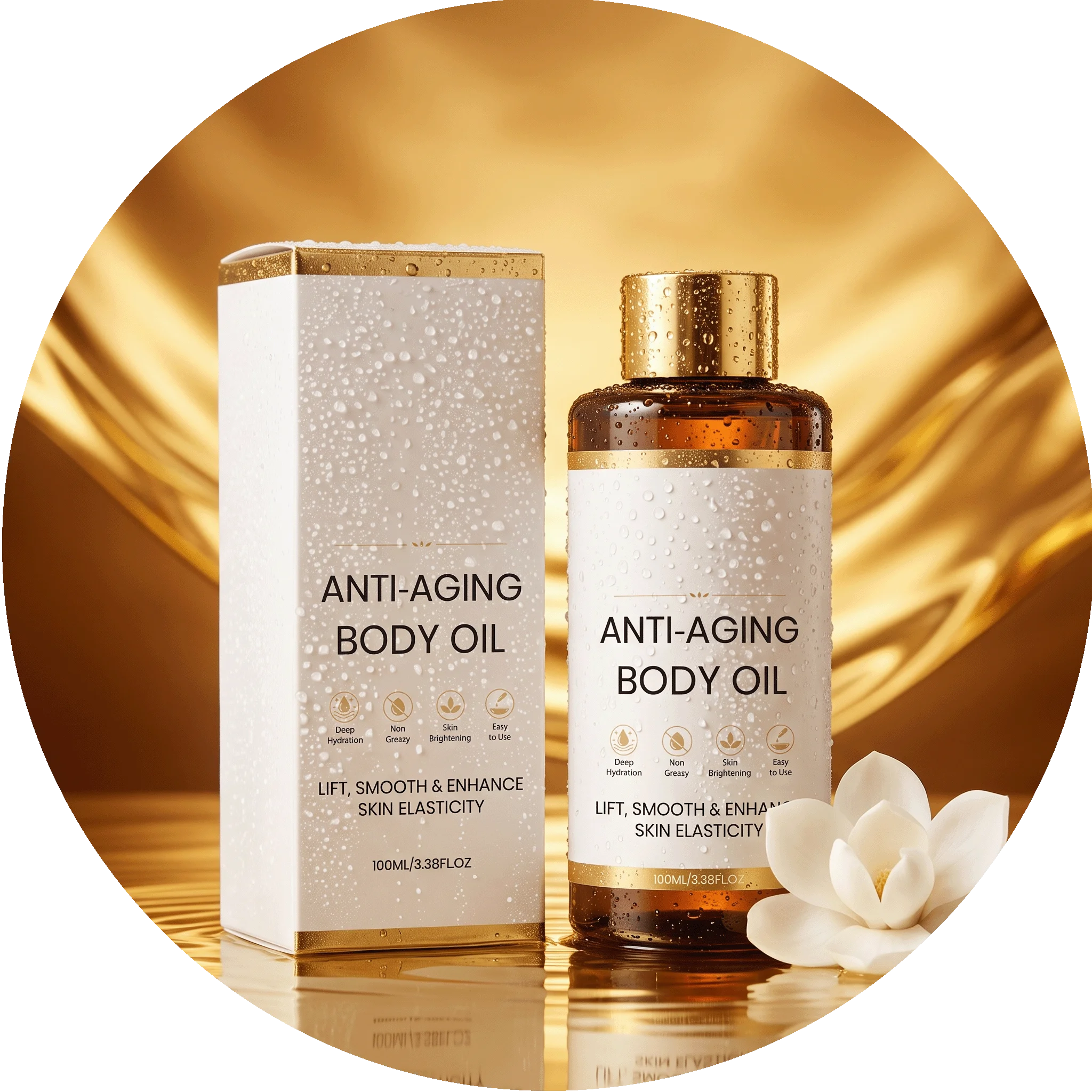 Anti Aging Body Oil With Collagen & Centella Asiatica,Deep Hydrating Firming Lightweight Non Greasy Moisturizing Glow Body Oil