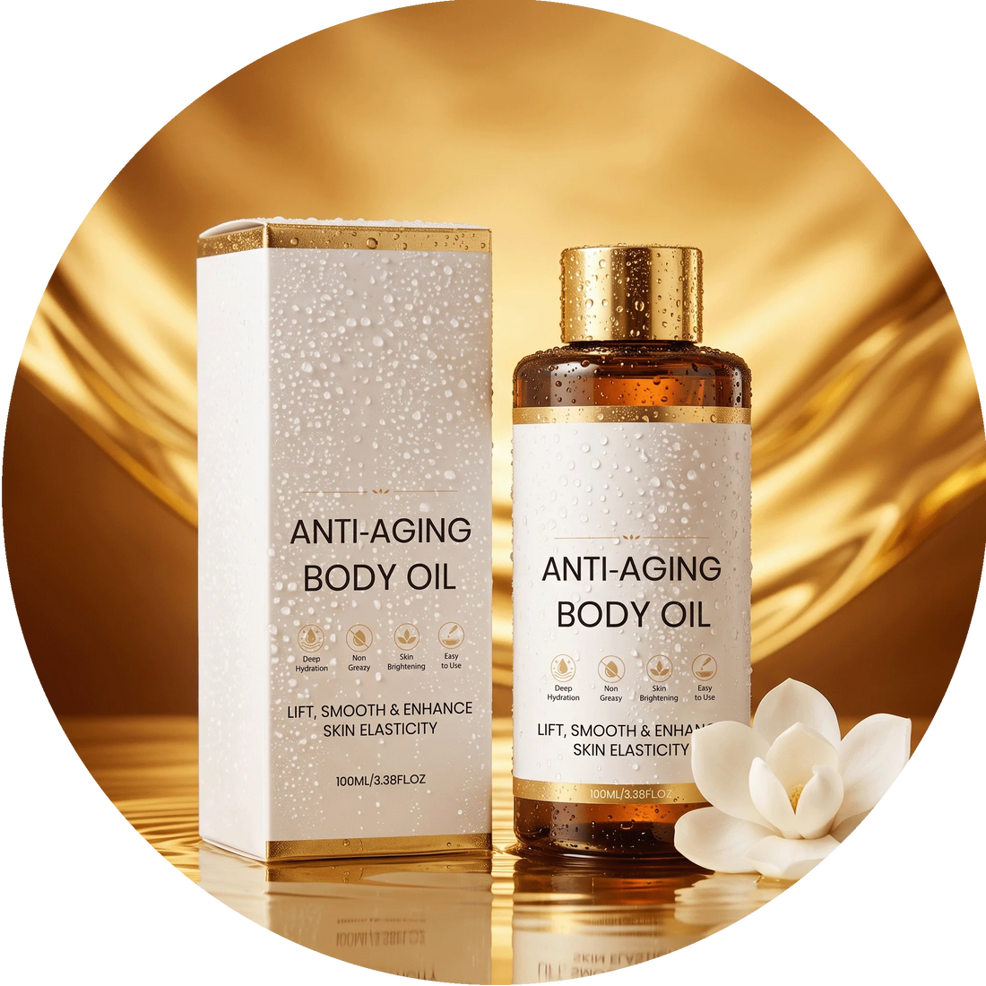 Anti Aging Body Oil With Collagen & Centella Asiatica,Deep Hydrating Firming Lightweight Non Greasy Moisturizing Glow Body Oil