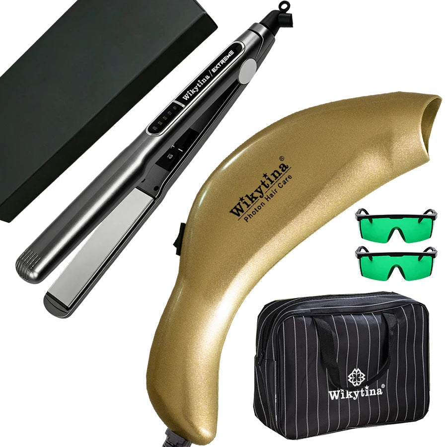 Lizze Style 2 in 1 Hair Straightener Curler Nano Titanium Dual Purpose for Straight or Fluffy Curls Portable Home Use Halalzen
