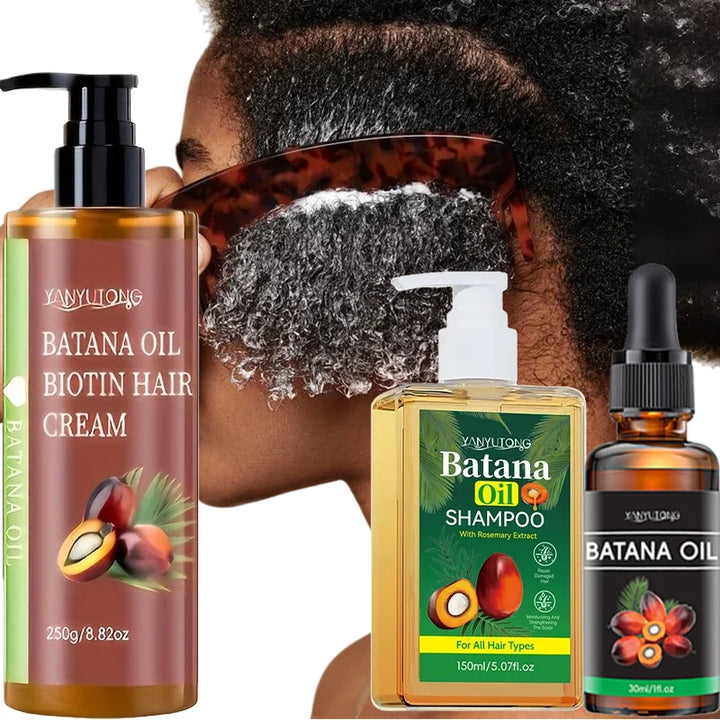 Organic Nourishing Batana Oil Shampoo & Conditioner Set for Damaged Hair, Strengthens, Prevents Hair Loss, and Controls Dandruff