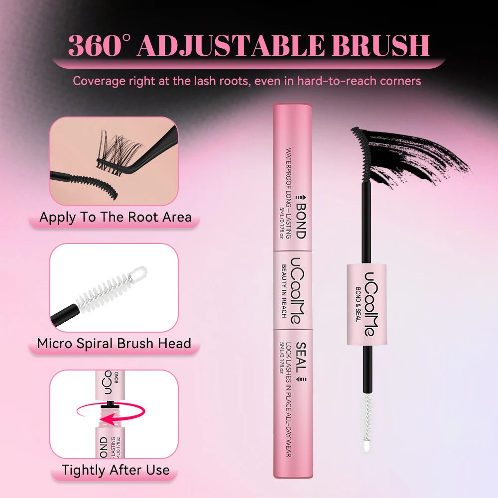 uCoolMe Upgrade Lash Bond and Seal Glue Remover Strong Hold 150 Hours Lashes Extension Waterproof and Long-lasting Makeup Tools