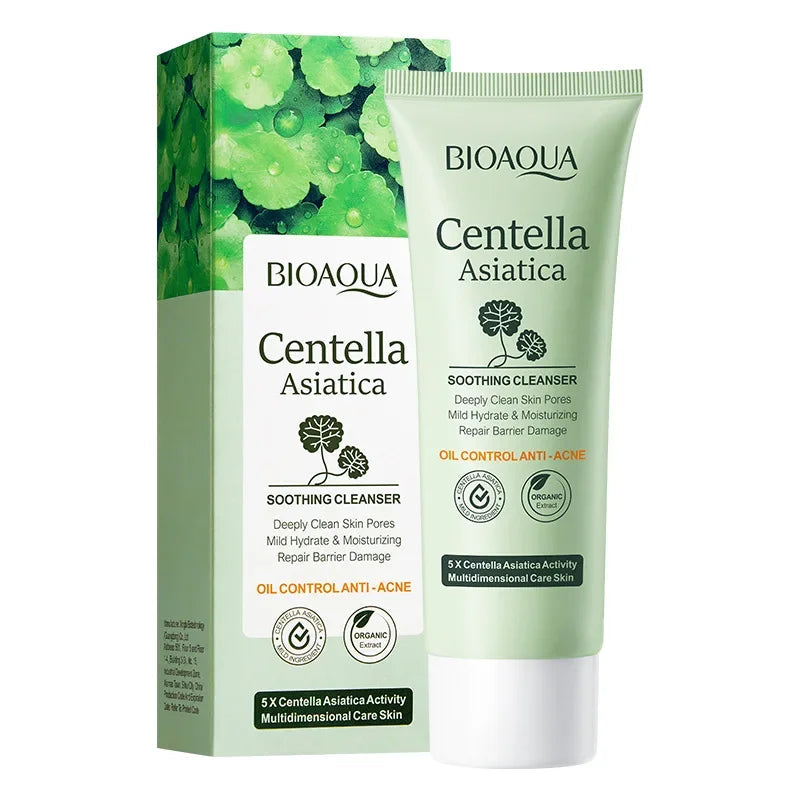 BIOAQUA Centella Asiatica Facial Cleanser Moisturizing Oil Control Face Cleansing Face Wash Foam Facial Cleanser Skin Care Halalzen