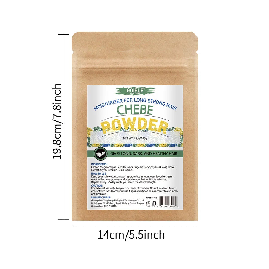GOIPLE Chebe Powder-Contains Natural Ingredients Promotes Strong and Healthy Hair Strengthens & Thickens Formulated for Dry Hair Halalzen