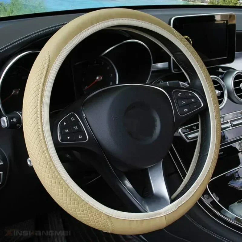 Car Steering Wheel Cover Skidproof Auto Steering- Wheel Cover Anti-Slip Embossing Leather Car-styling Car Accessories
