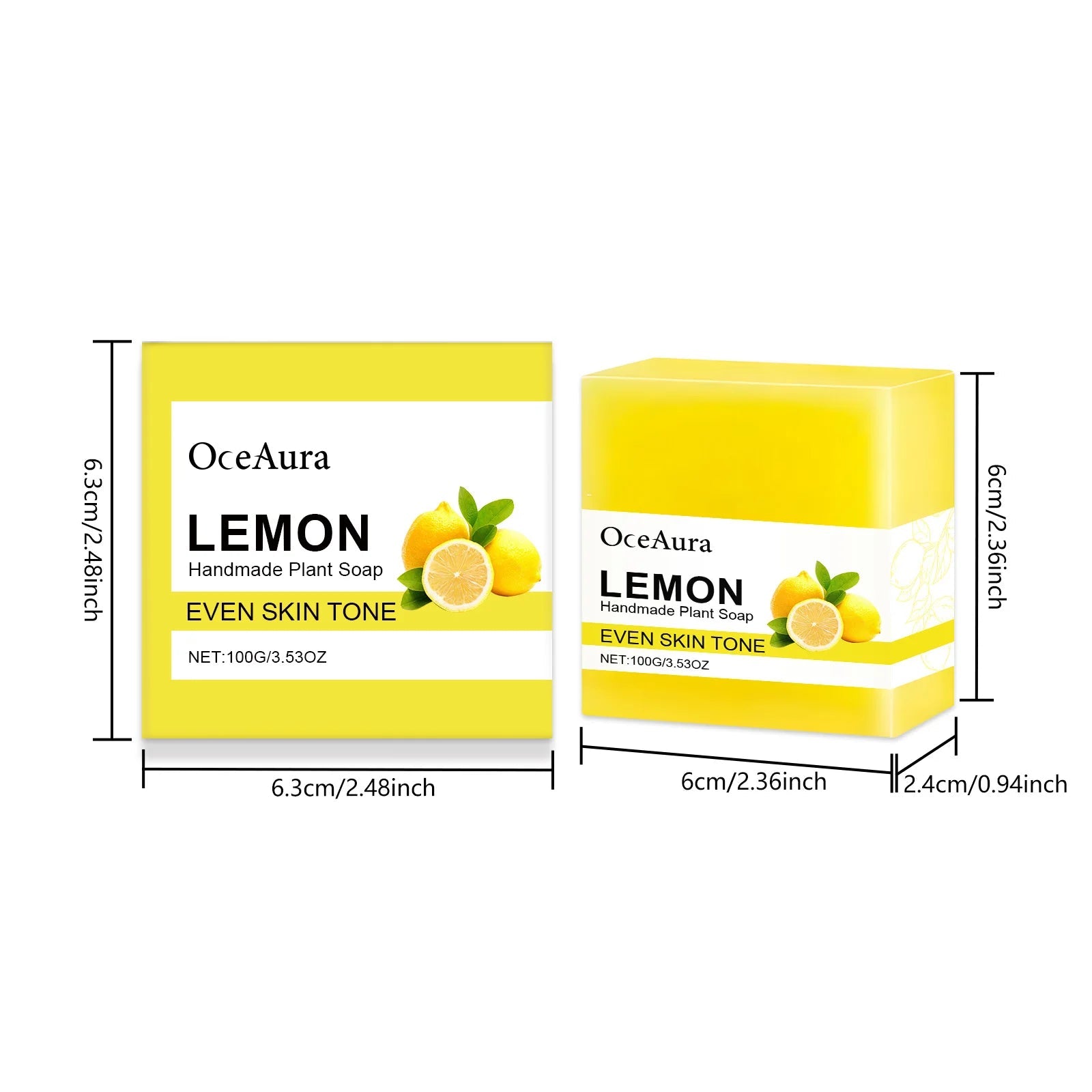 OCEAURA Luxury Lemon Handmade Essential Oil Soap Bar - Gentle Skin Cleansing Moisturizing & Brightening 3.35 OZ Halalzen