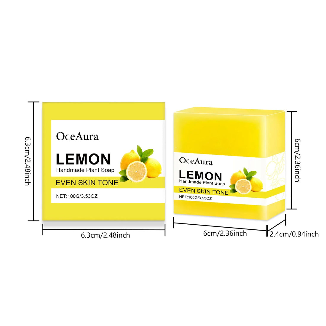 OCEAURA Luxury Lemon Handmade Essential Oil Soap Bar - Gentle Skin Cleansing Moisturizing & Brightening 3.35 OZ Halalzen