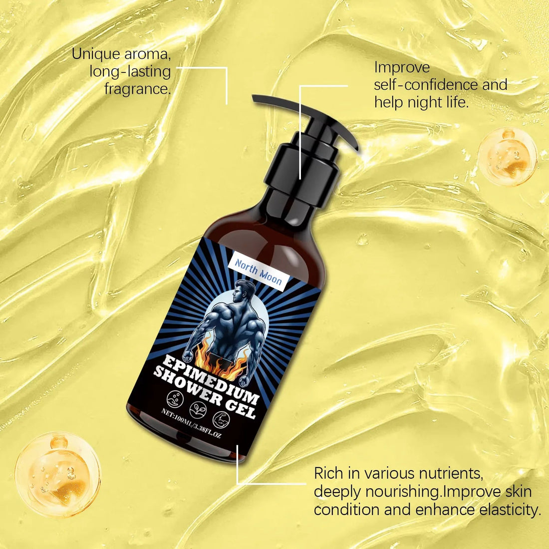 North Moon Men Coconut Oil Shower Gel Removing Exfoliate Lasting Nourish Smooth Reduce Dry For Sensitive Skin Body Washing Gels Halalzen