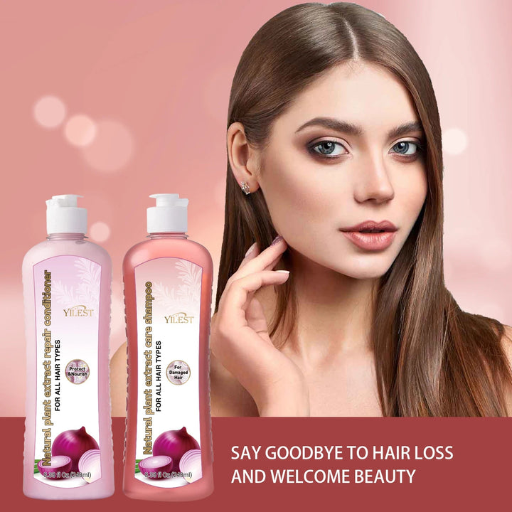 Natural Plant Shampoo & Conditioner Set 248ml by YILEST, for All Hair Types – Moisturizes & Strengthens, Complete Hair Care Halalzen