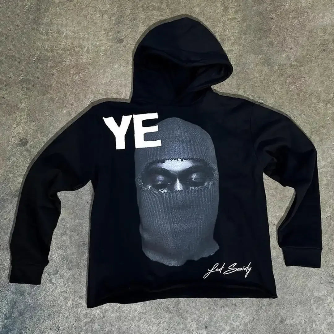 Street trend letter patch design simple long sleeved couple y2k retro casual comfortable loose warm outdoor O-neck sportswear