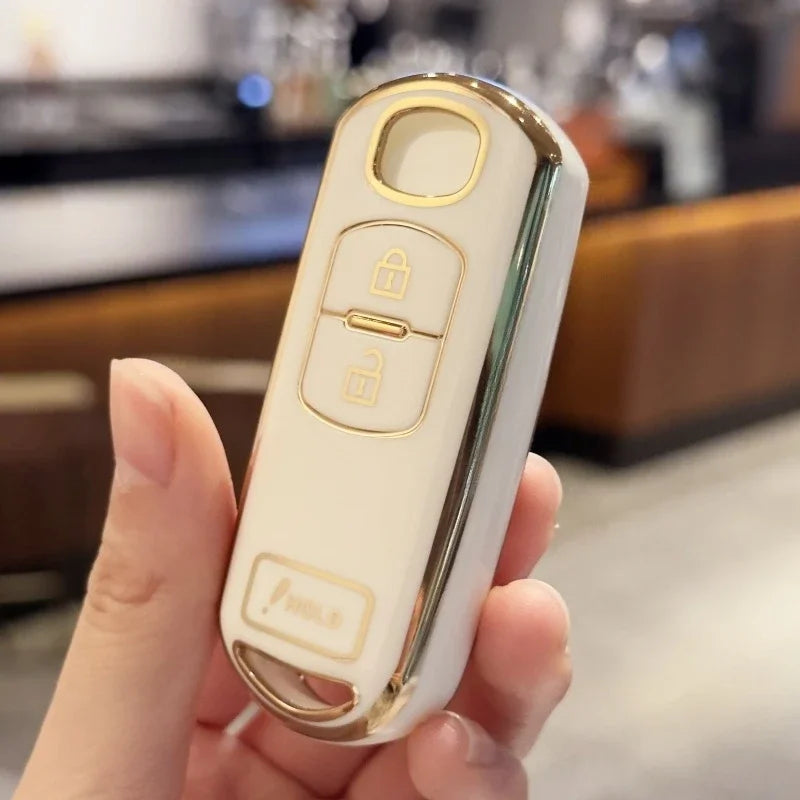 Car Key Cover, 3 Buttons Remote Fob Case Sleeve For Mazda 2 3 5 6 CX-3 CX-5 CX-7 CX-9 2013 2015 2016 2017 2018 2019