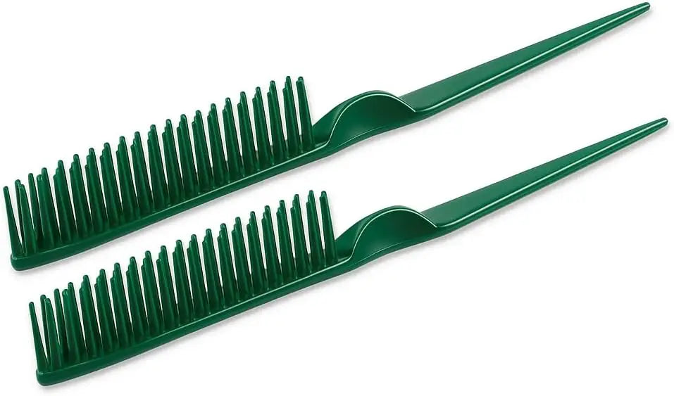 3 Row Hair Comb for Natural Detangling Hair Styling Brush Nylon Bristle Unbraider Teasing Comb Rat Tail for Women Men Black PD