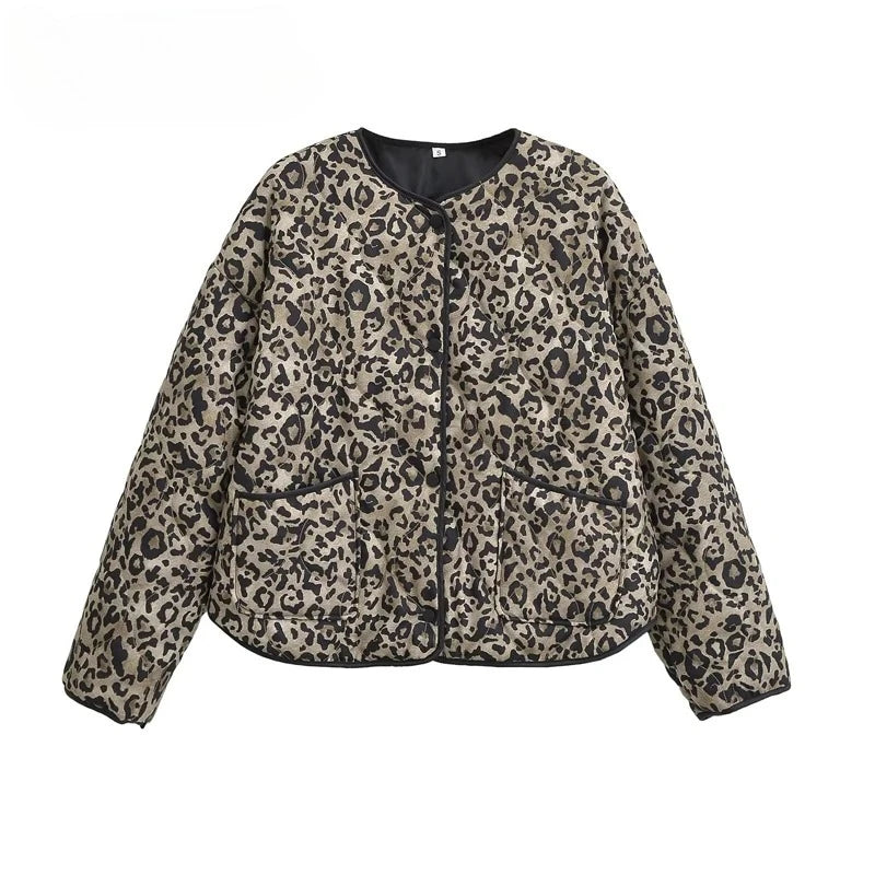 Leopard Print Jackets for Women Coats Oversized Jackets Woman 2025 Snap Button Overcoat Female Long Sleeve Women's Jacket