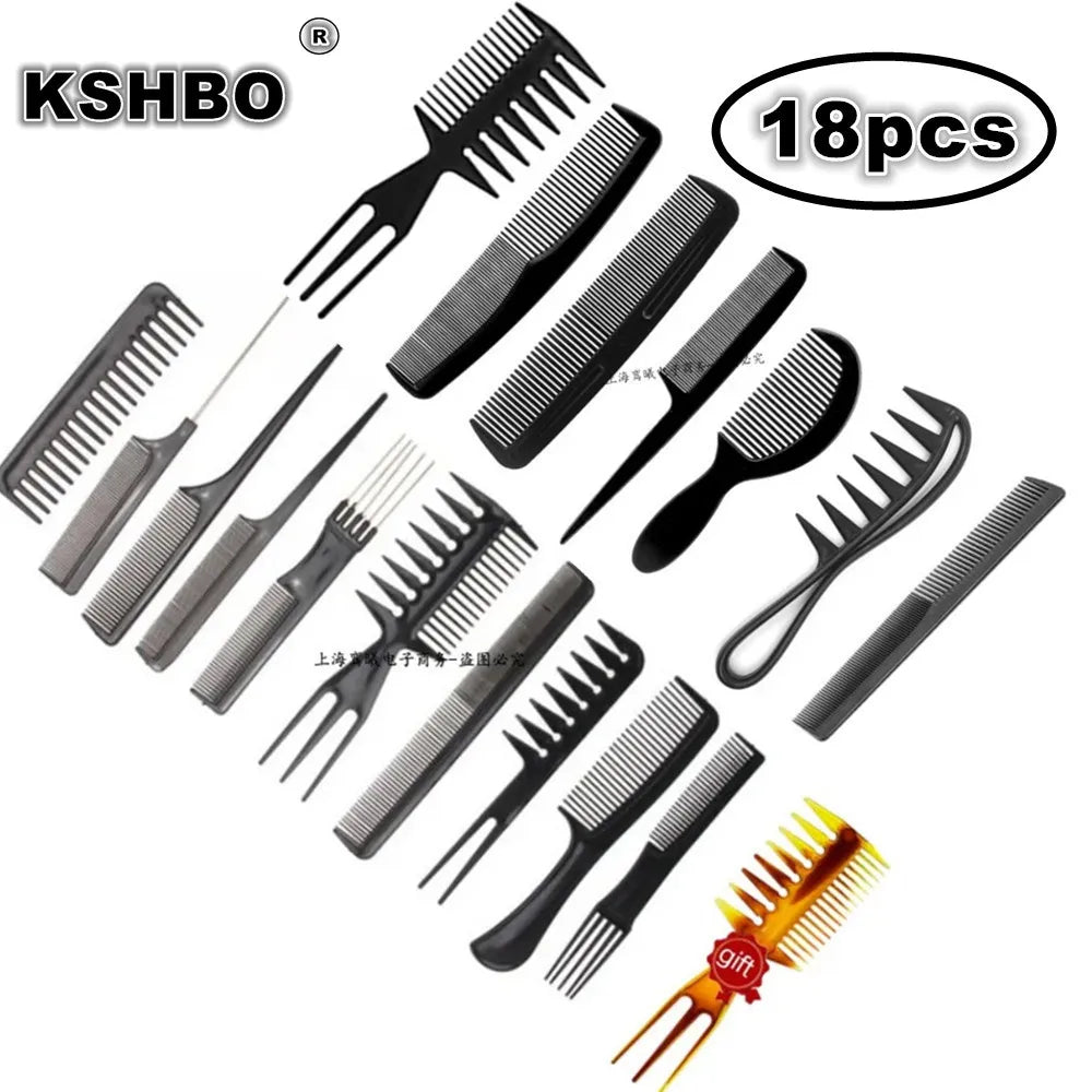 12/18PCS Professional Hair Brush Comb for Salon Barber Hairdressing Styling Tools - New Hairbrush Hair Care with Free Gift Halalzen