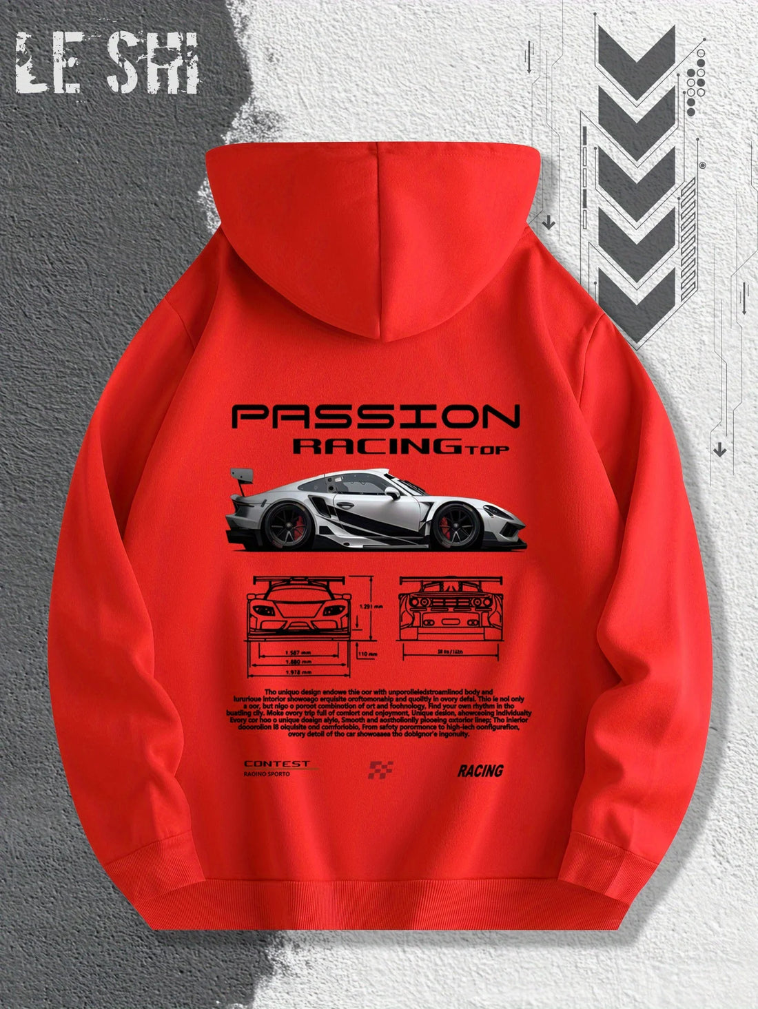 Men'S Passionate Racing Graphic Hoodie Featuring Race Cars and Sports Car Illustrations, Perfect for Everyday Wear