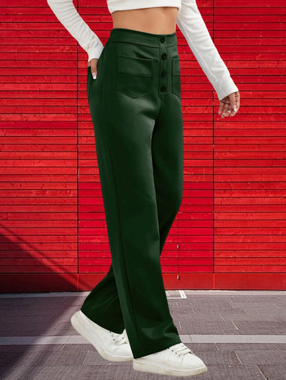 Women Sweatpants 2024 High-Waisted Multi-Pocket Cargo Pants Elegant Full-Length Casual Pants Blackish