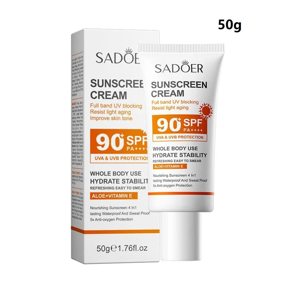 Facial Body Sunscreen SPF90+/SPF50+ Anti Sun UV Protector Solar Skin Protective Sunblock Oil-Control Moisturizing Sun Cream Halalzen